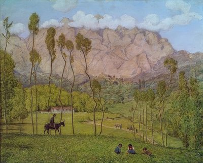 Landskab nær Carrara. Omkring 1910 af Hans Thoma