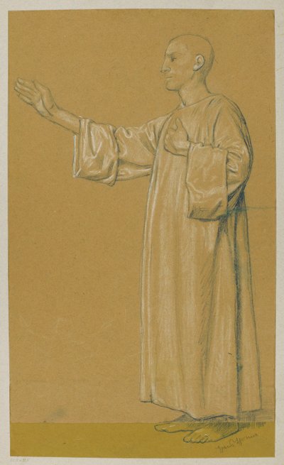Mann in langer Tunika af Hans Thoma