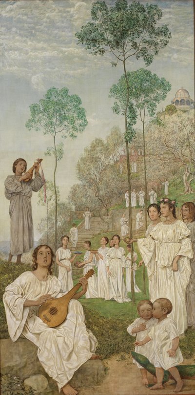 Påsketriptykon: De saliges rige (Paradiset) af Hans Thoma
