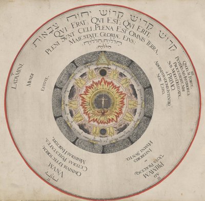 Illustration fra bogen Amphitheater of Eternal Wisdom af H. Khunrath, 1595. af Hans Vredeman de Vries