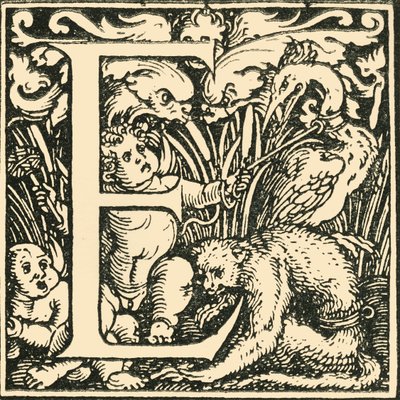 E - An Alphabet af Hans Weiditz, c1520-1521, 1908. af Hans Weiditz