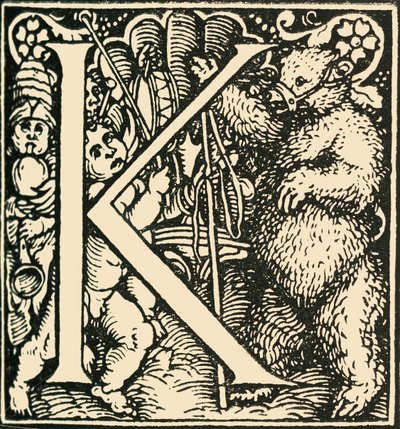 K - Et alfabet af Hans Weiditz, c1520-1521, 1908. af Hans Weiditz