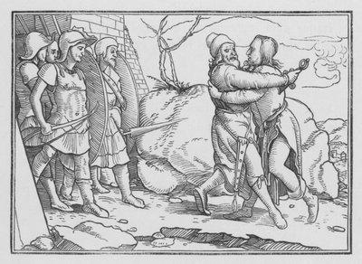 Amasa bliver dræbt af Joab, 2. Samuel XX, 10 af Hans after Holbein the Younger
