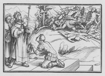 David klager over Saul og Jonathan, 2 Samuel I, 11 af Hans after Holbein the Younger