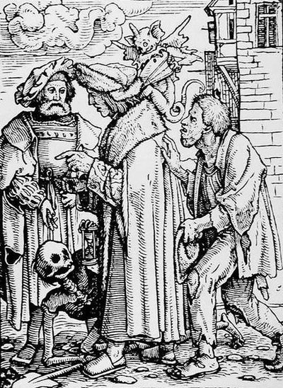 Døden og rådmanden, fra Dødedansen, graveret af Hans Lutzelburger, ca. 1538 af Hans after Holbein the Younger