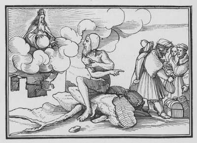 Gud svarer Job ud af hvirvelvinden, Job XXXVIII, 1, 2 af Hans after Holbein the Younger