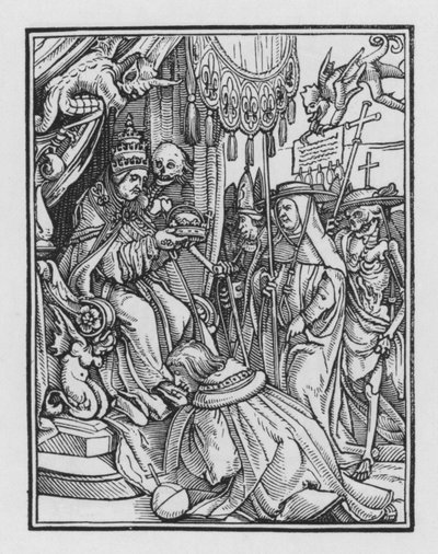 Holbeins Dødedans: Paven af Hans after Holbein the Younger