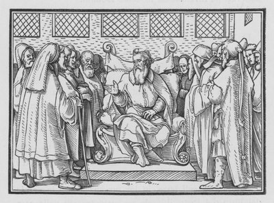 Slægtsbogen fra Adam reciteret, 1 Krønikebog IX, 1 af Hans after Holbein the Younger