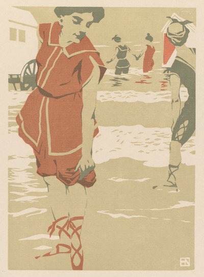 Badende, ca. 1900. af Hans von Newmann
