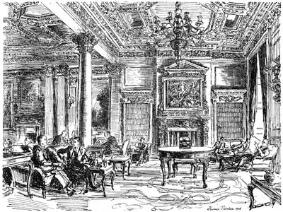 The Members Lounge, RAC klubhus, Pall Mall, London, 1946 af Hanslip Fletcher