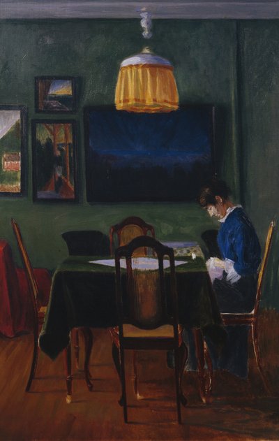 Ved lampelys af Harald Oscar Sohlberg