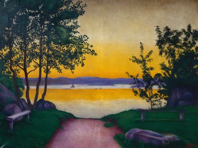 Aftenstemning, Viksfjorden af Harald Oscar Sohlberg