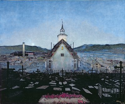 Nat (farveblyant på papir) af Harald Oscar Sohlberg