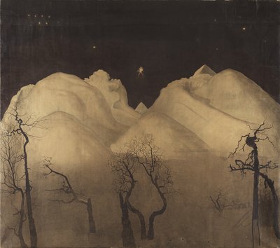Vinternat i bjergene. studie, 1902-2 af Harald Oscar Sohlberg