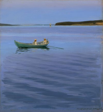 Sejltur på den idylliske sø af Harald Slott Moller