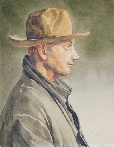 Selvportræt, 1920 (wc på papir) af Hardie William Hay