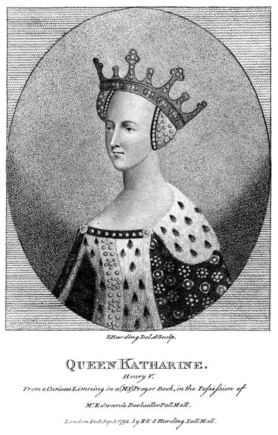 Katarina af Valois 1401-1437, kong Henrik Vs dronningepartner, 1792. af Harding