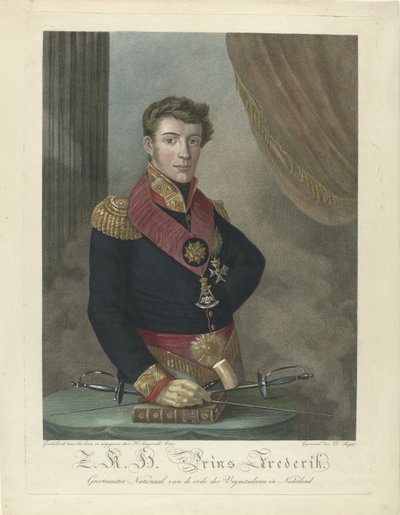 Portræt af Prins Frederik af Holland (1797-1881) af Harmanus Langerveld