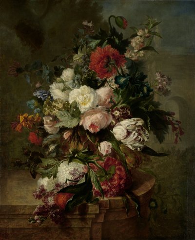 Stilleben med blomster af Harmanus Uppink
