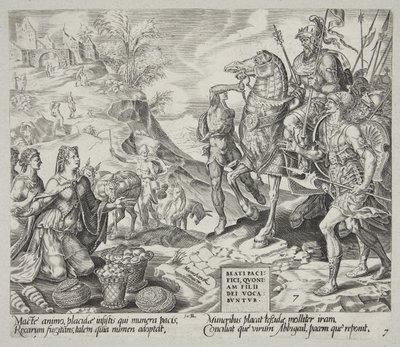 Salige er fredsstifterne. Abigail beroliger David af Harmen Jansz. Muller