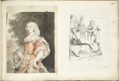 Portræt af en kvinde og Venus, Amor og Mars af Harmen ter Borch (possibly)