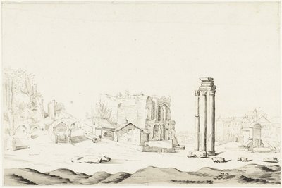 Ruinerne af Campo Vaccino i Forum Romanum af Harmen ter Borch