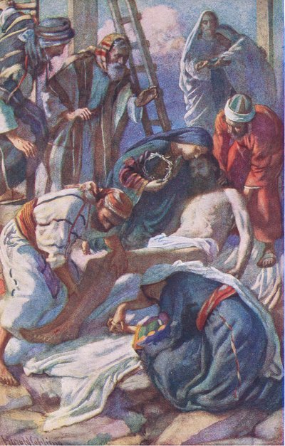 Ved korset, illustration fra Harold Copping Pictures: The Crown Series, c.1920