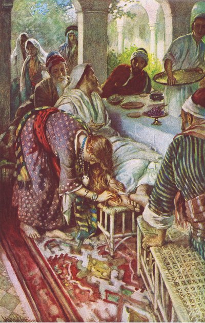 Kristus i farisæerens hus, illustration fra Harold Copping Pictures: The Crown Series