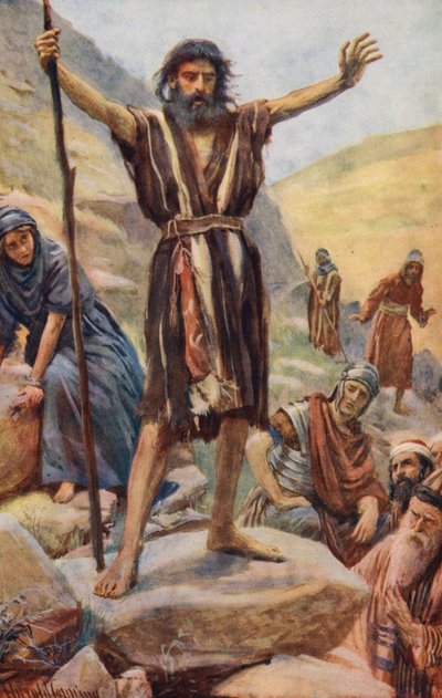 Det Nye Testamente: Johannes Døberen (farvelitografi) af Harold Copping