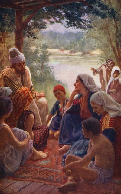 Det Nye Testamente: Lydia (farvelitografi) af Harold Copping