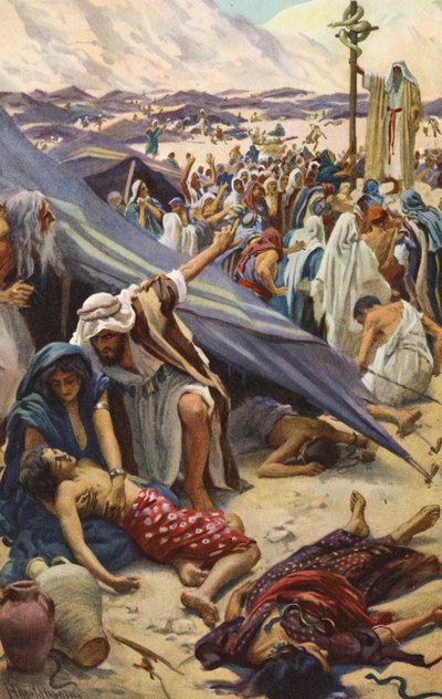 Den messingfarvede slange (farvelitografi) af Harold Copping