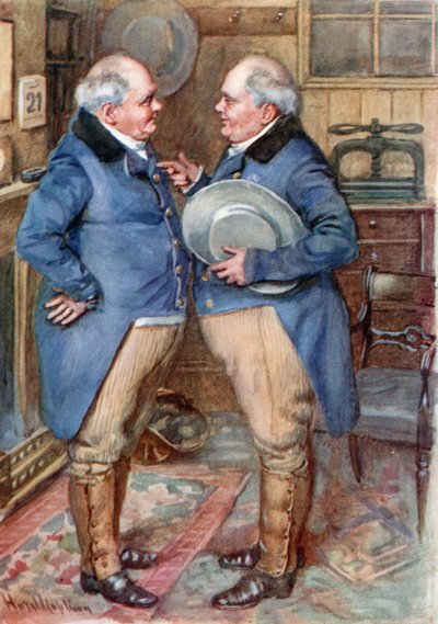 The Brothers Cheeryble (farve litho) af Harold Copping