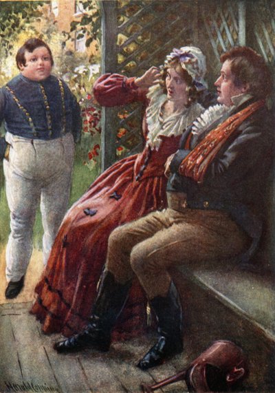 The Fat Boy Awake (farve litho) af Harold Copping