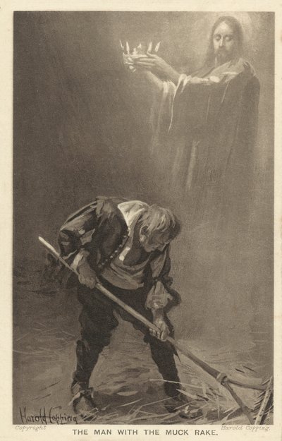 Manden med møgriven (litografi) af Harold Copping