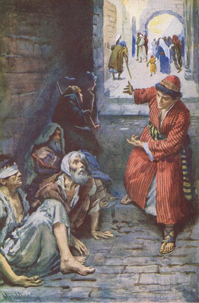 Den store invitation, illustration fra Harold Copping Pictures: The Crown Series, ca. 1920