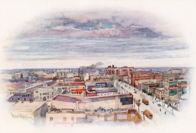 Winnipeg, fra Union Bank Buildings af Harold Copping