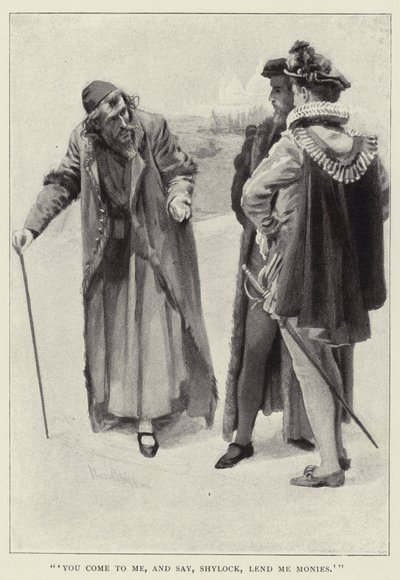 Du kommer til mig og siger: Shylock, lån mig penge af Harold Copping