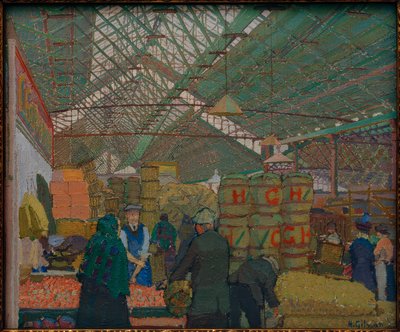 Markt i Leeds af Harold Gilman