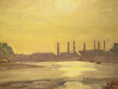 Themsen i Chelsea af Harold Gilman