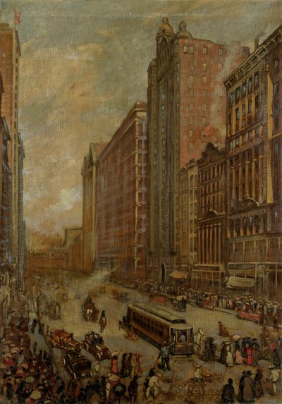State Street, Chicago (olie på lærred) af Harold Harrington Betts
