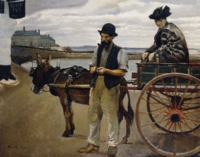 Mand med en kvinde i en vogn af Harold Harvey