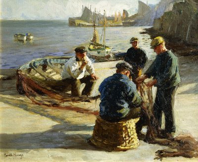 Mending the Nets, Newlyn af Harold Harvey