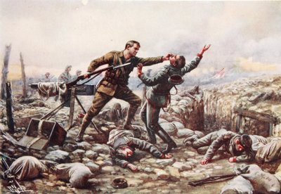 Menig J. Boyd, enhåndsfanger, fanger et maskingevær af Harold Hume Piffard