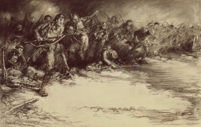 Modangreb, ca. 1918 (blyant på papir) af Harold James Mowat