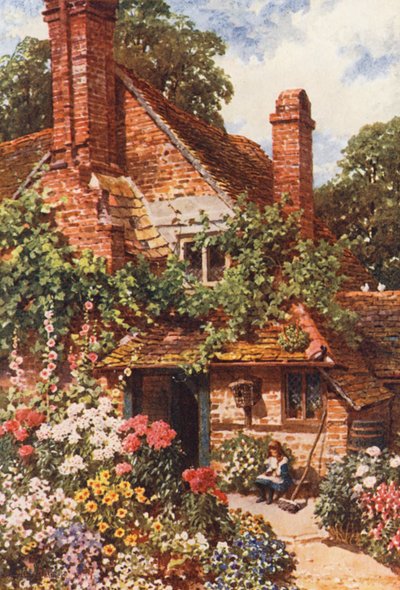 A Cottage Home, Compton (farvelitografi) af Harold Sutton Palmer
