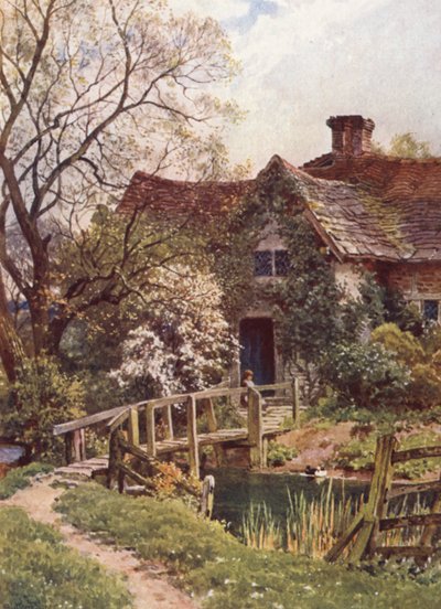 En gammel hytte nær Ockley (farvelitografi) af Harold Sutton Palmer