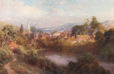 Godalming, en bid af den gamle bydel (farvelitografi) af Harold Sutton Palmer