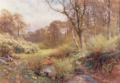 I Spring Woods, Ockley (farvelitografi) af Harold Sutton Palmer