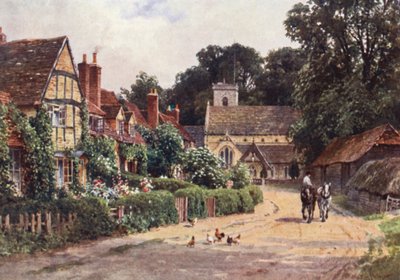 Landsbyen Betchworth, nær Dorking (farvelitografi) af Harold Sutton Palmer