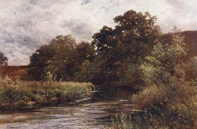 Wey ved Hankley Common, nær Tilford (farvelitografi) af Harold Sutton Palmer